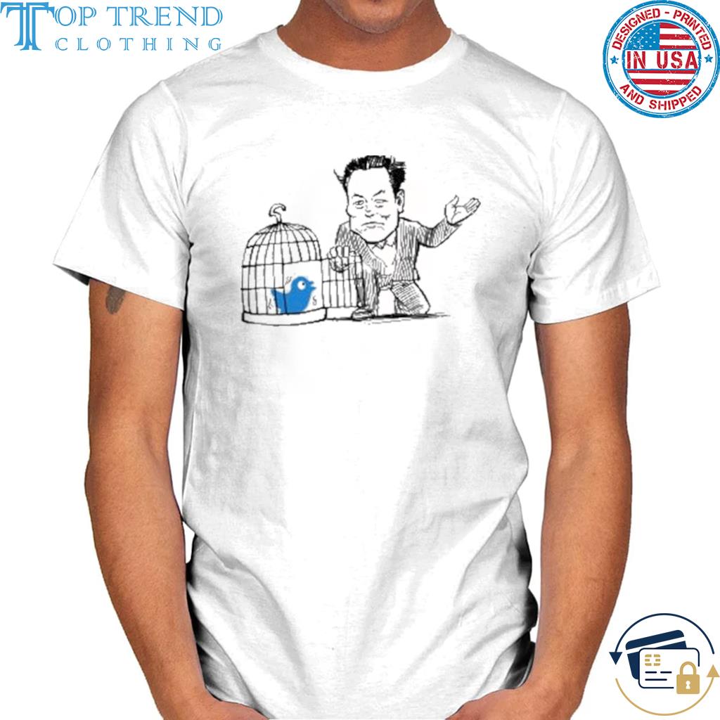 Awesome twitter blue bird is freed and elon musk shirt