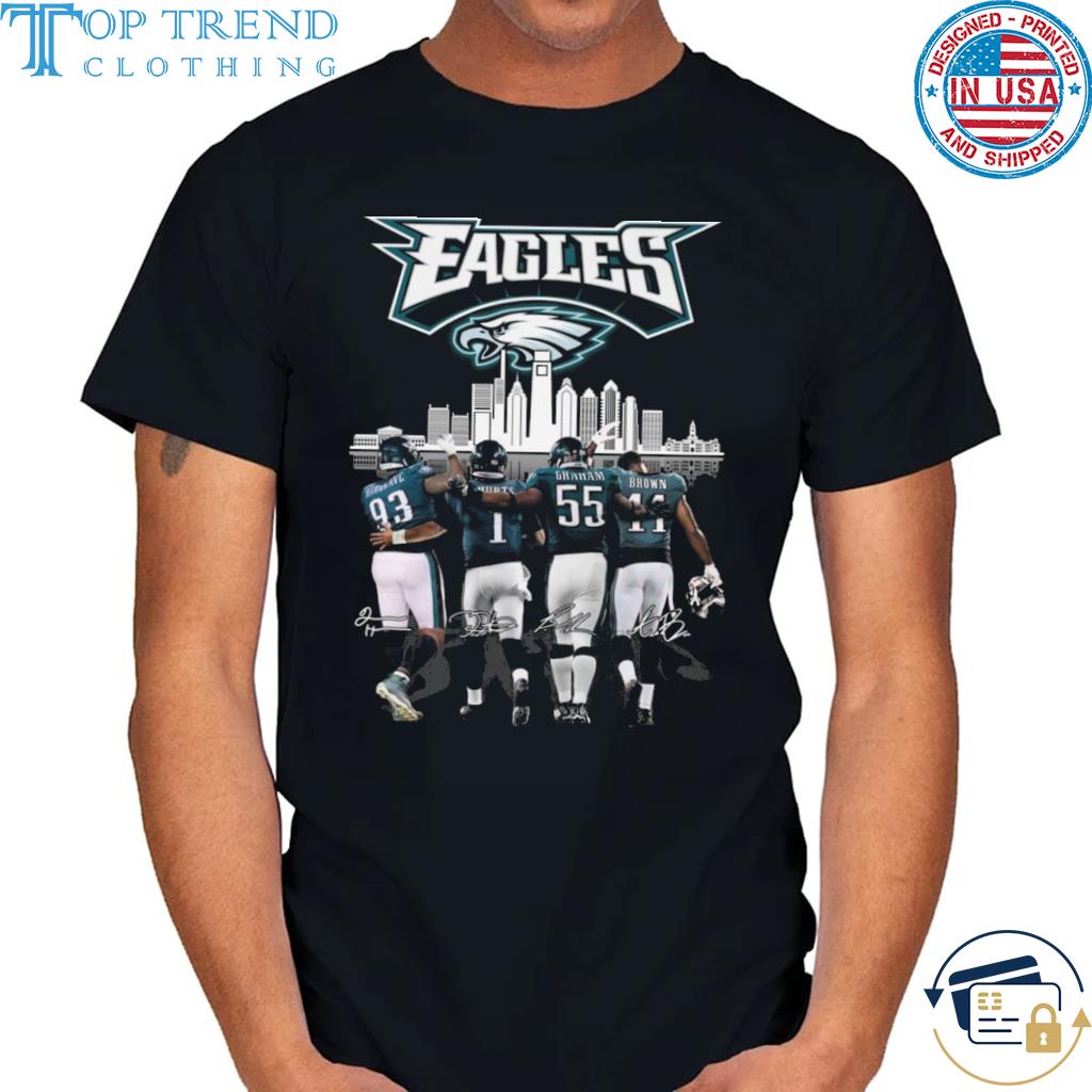 Nice phillies Eagles City Brandon Graham A.J Brown Milton Williams signatures shirt
