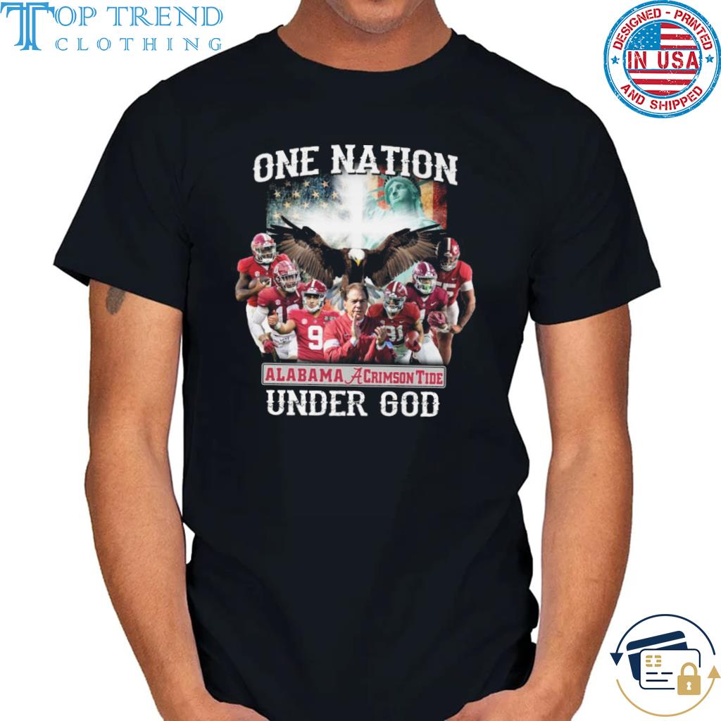 Premium one nation alabama crimson tide under god American flag shirt