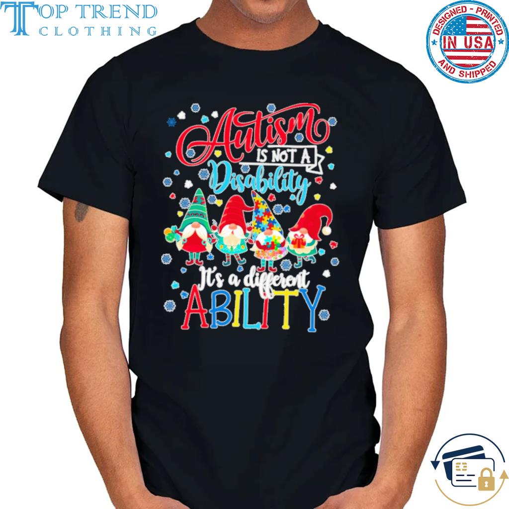 Autism gnomes is not a disability it's a different ability Christmas sweater