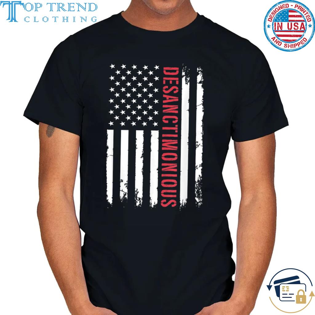 Desanctimonious ron desantis 2024 distressed American flag shirt