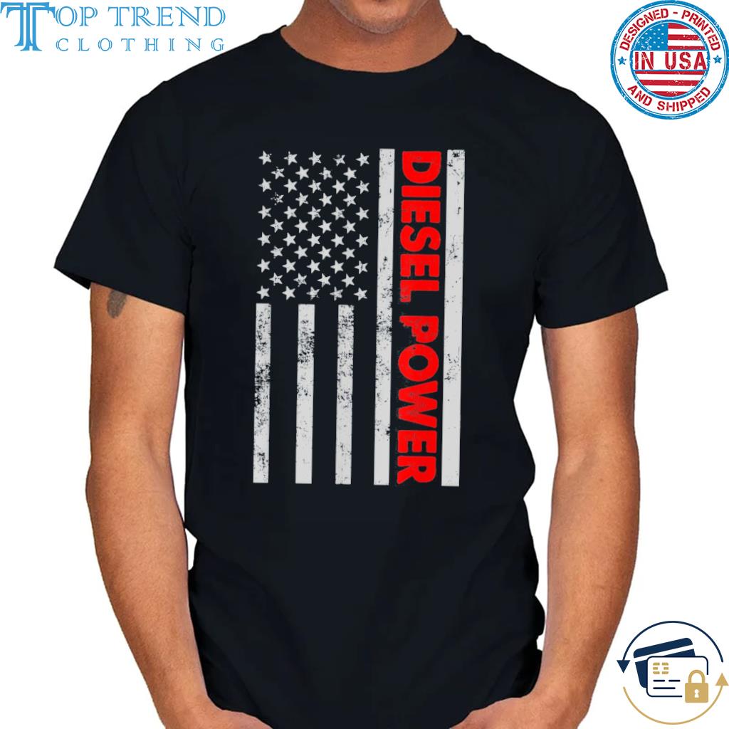 Funny diesel Power USA Flag T-Shirt