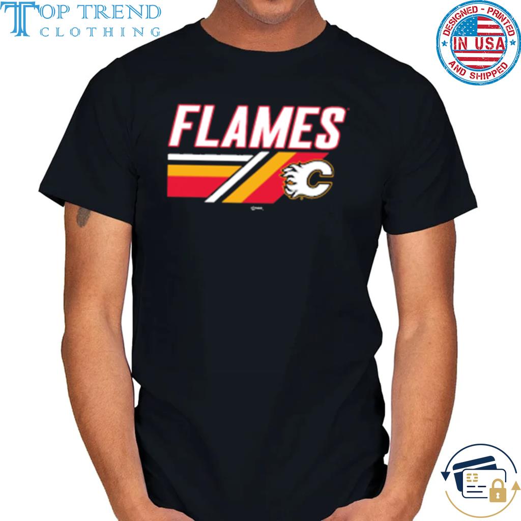 Nhl calgary flames logo black team jersey inspired shirt