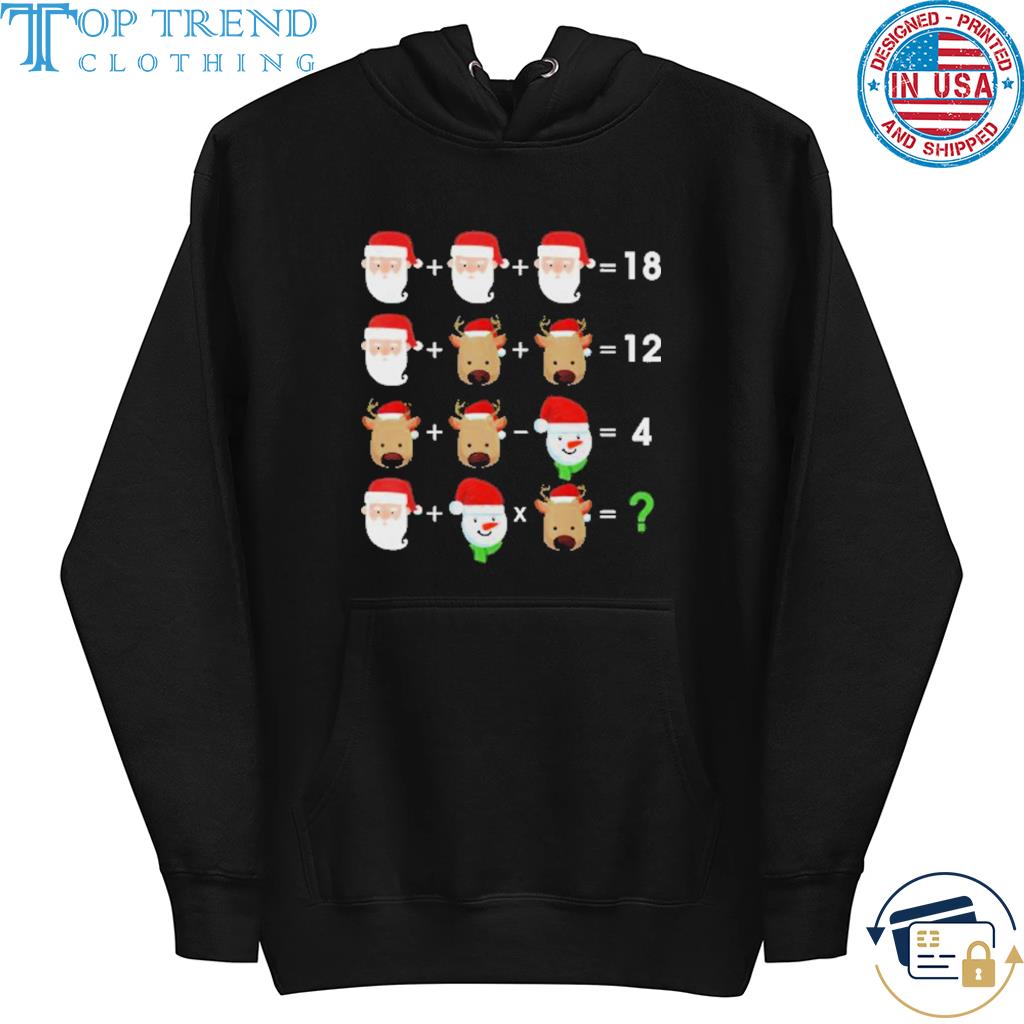 Nice reindeer santa claus quiz math teacher christ s hoodie