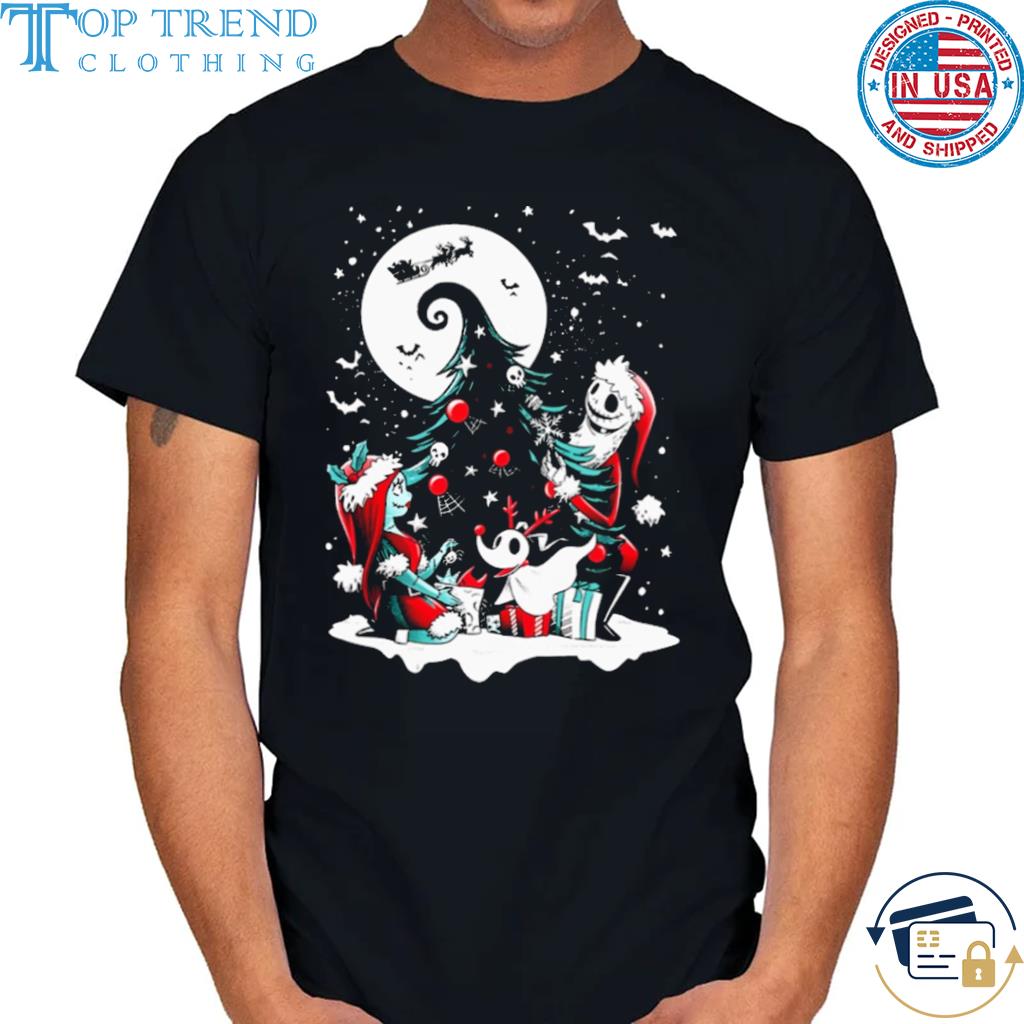 Nice skeleton and sally qwertee Christmas nightmare sweater