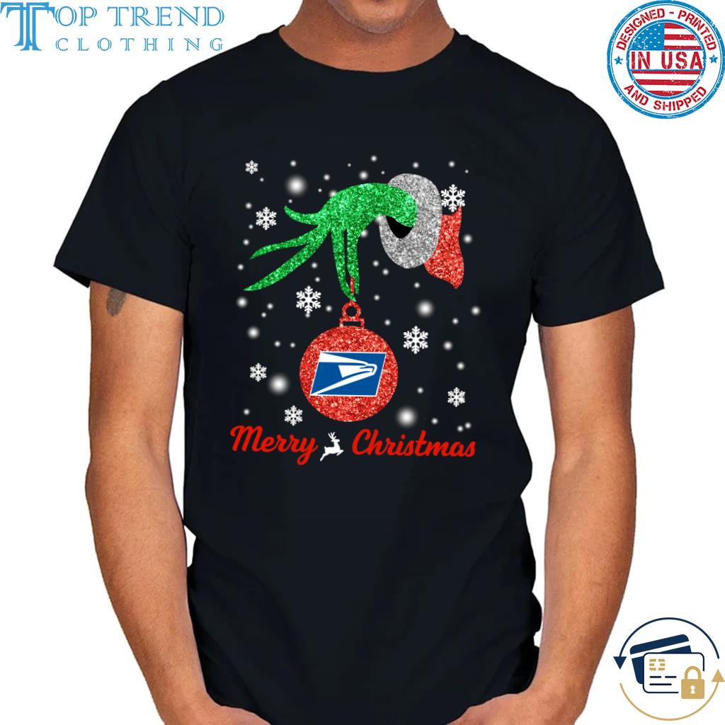 Premium grinch hand hold USPS ornament Christmas sweater