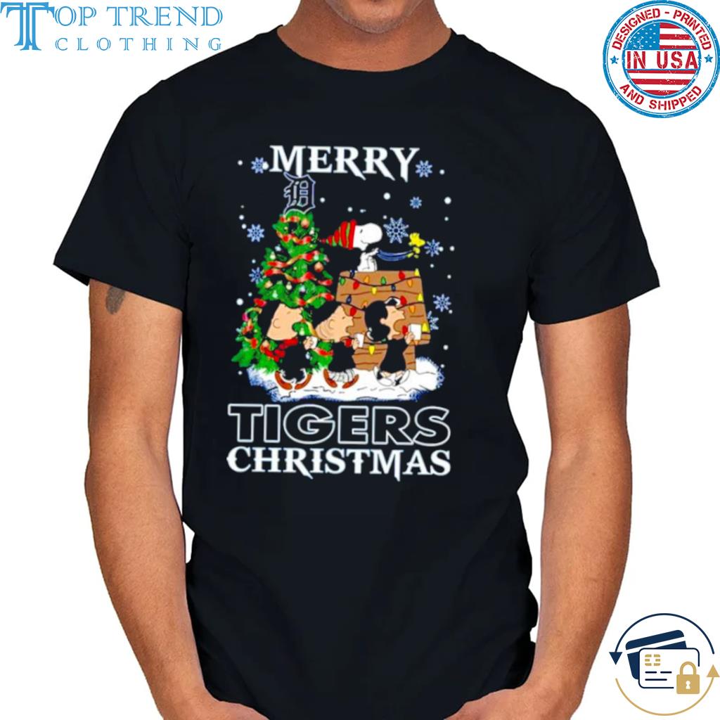 Premium snoopy and Friends Merry Detroit Tigers Christmas shirt
