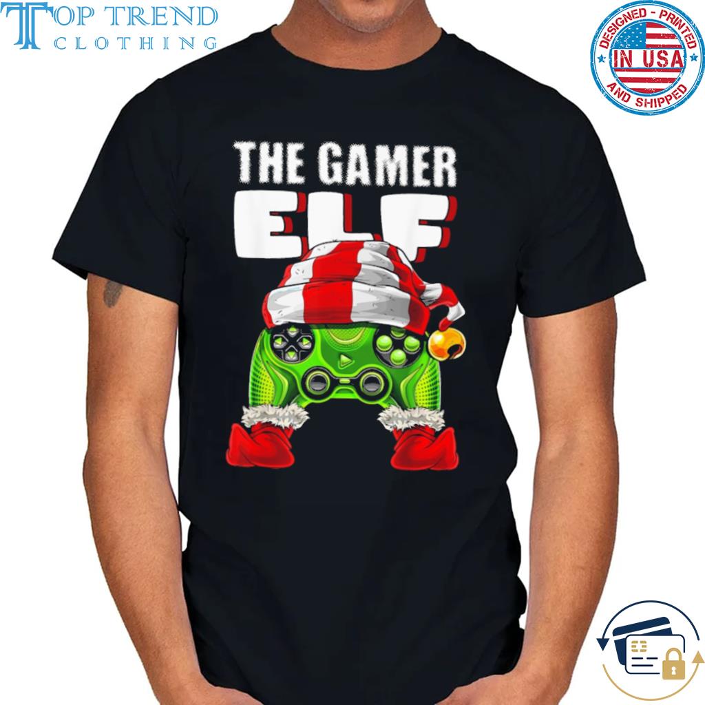 The gamer elf matching family Christmas video game boys sweater