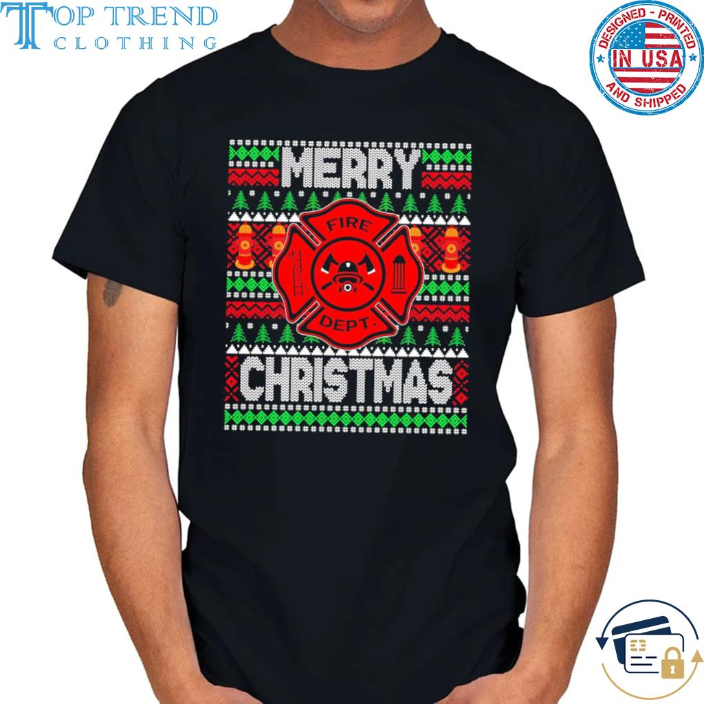 Best fire Department Rescue Team Firefighter Ugly Christmas Sweatshirt