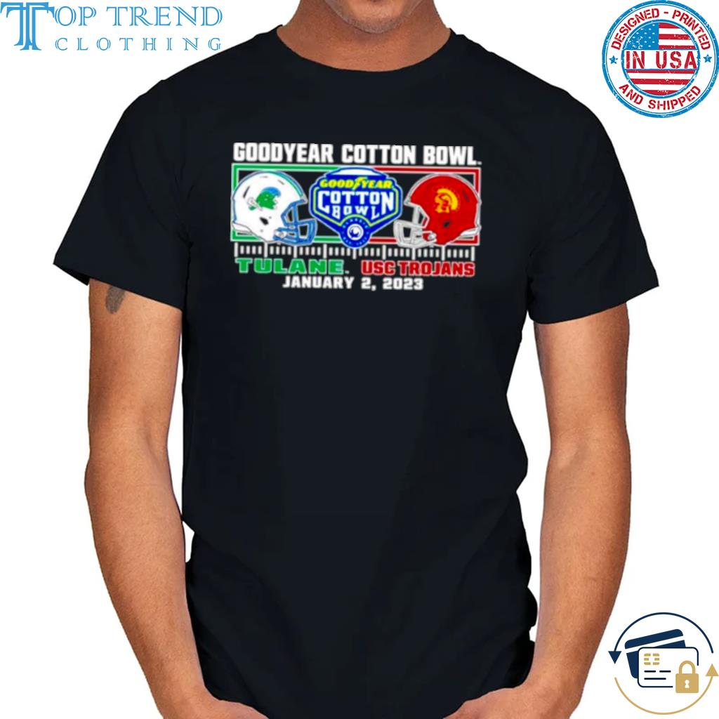 Best goodyear cotton bowl Tulane Green Wave vs USC Trojans football 2023 dueling helmet shirt