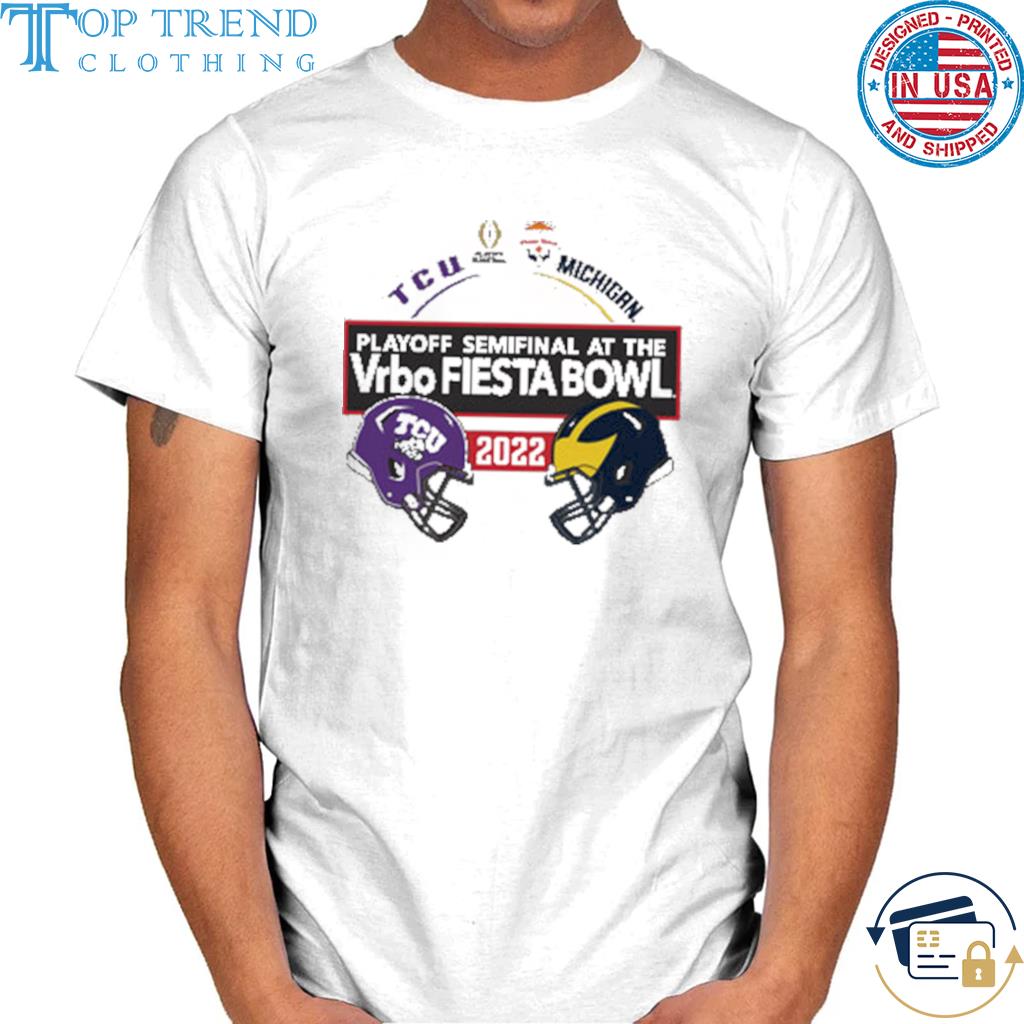 Blue84 university of michigan football 2022 college football playoff fiesta bowl match up shirt