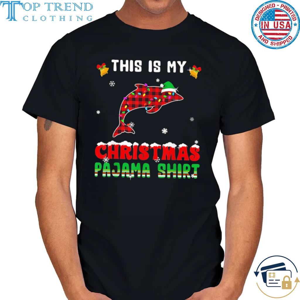 Cute this is my Christmas lights pajama dolphin red plaid ugly sweater