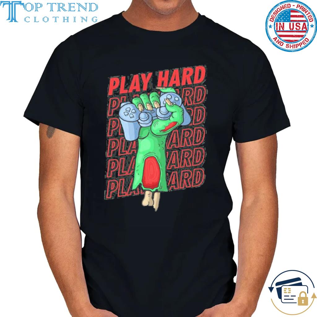 Gamer joystick play hard shirt