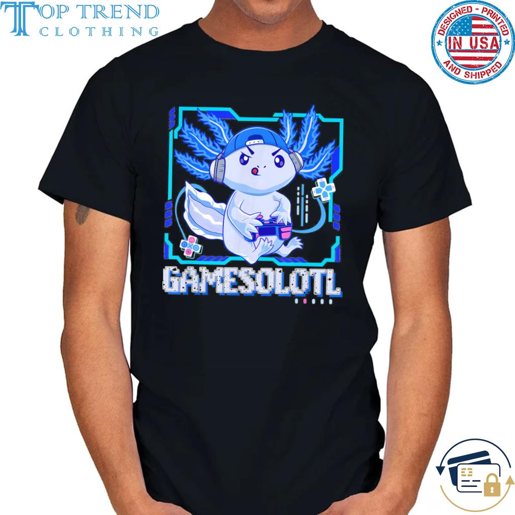 Gamesolotl Gamer Axolotl Kids Boys Video Games Anime Lizard Shirt