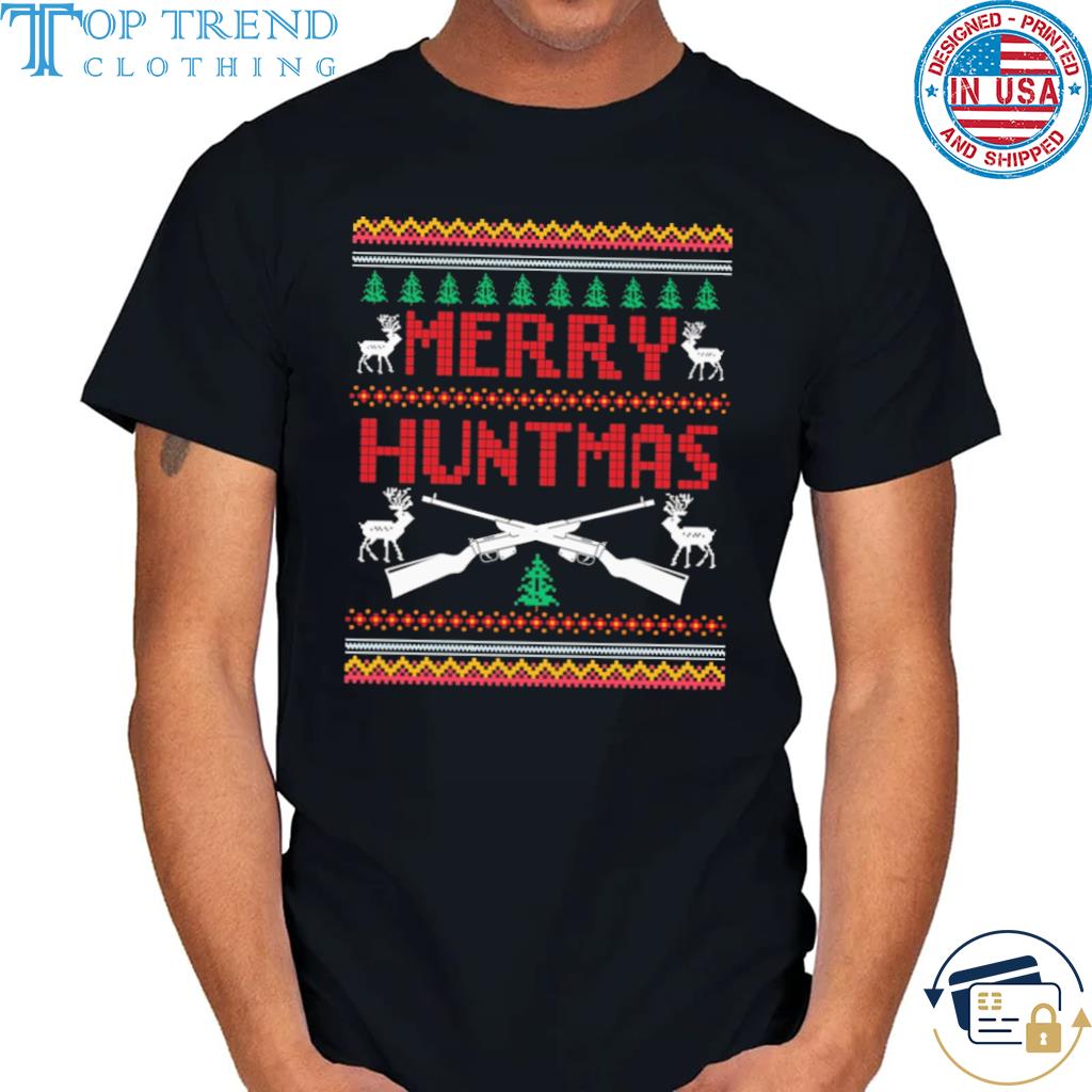Guns hunting merry huntmas ugly Christmas sweater