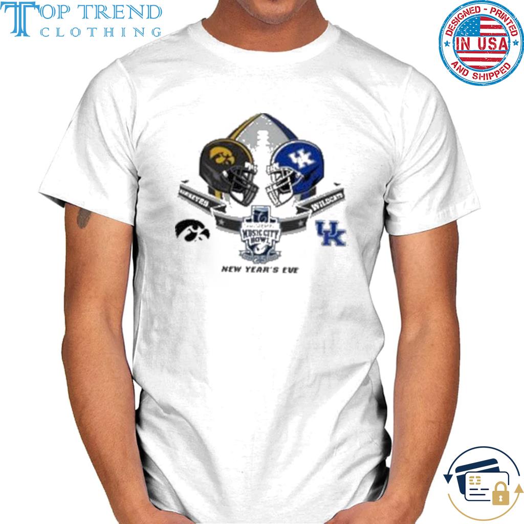 Iowa hawkeyes vs kentucky wilDcats 2022 transperfect music city bowl shirt