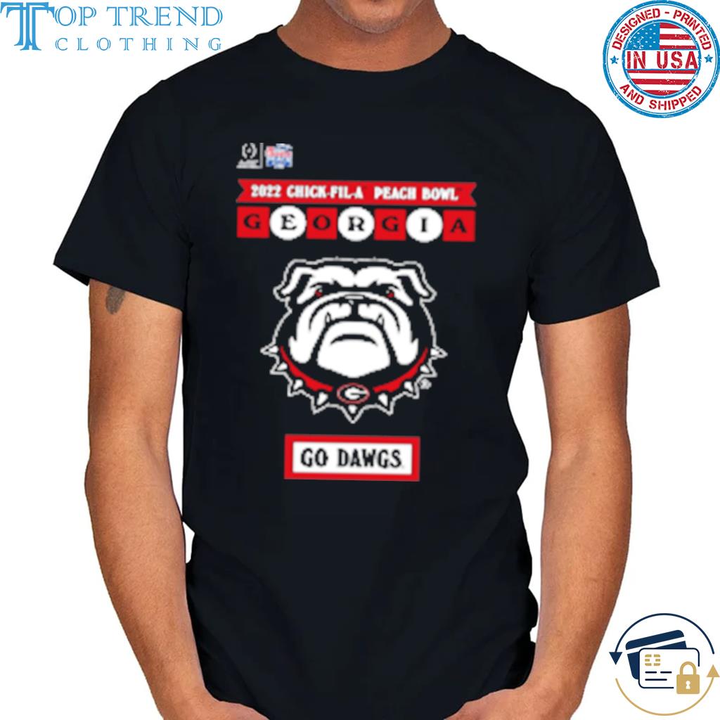 Nice nCAA College Football Georgia Bulldogs Chick Fil A 2022 Peach Bowl Illustrated T-Shirt