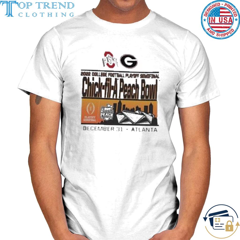 Ohio state buckeyes vs georgia bulldogs 2022 college football playoff semifinal chick-fil-a peach bowl shirt