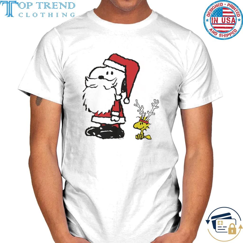 Peanuts Snoopy And Woodstock Santa Antlers Christmas Family Sweater