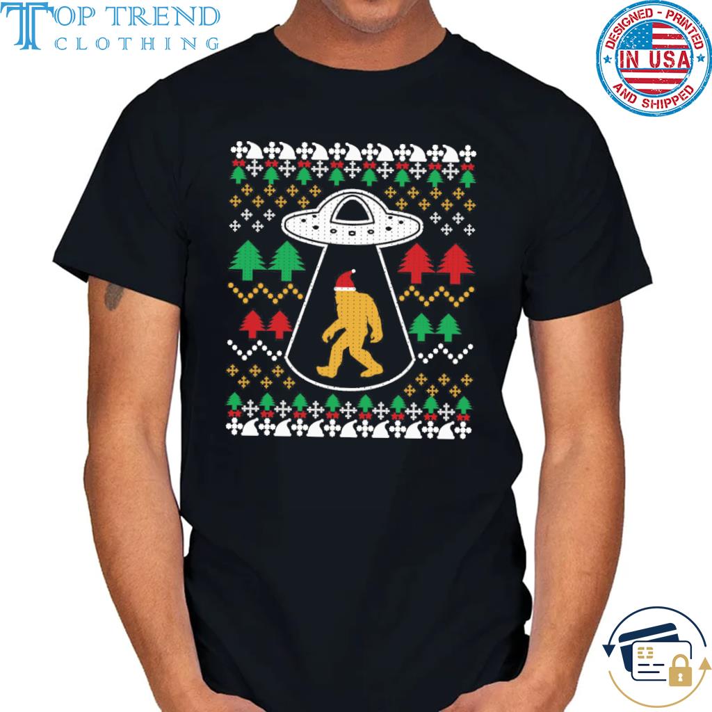 Santa Claus Ufo Alien Bigfoot Ugly Sweater