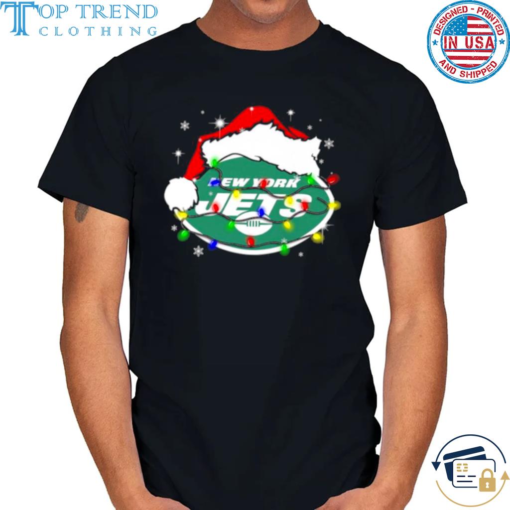 Santa New York Jets Logo Lights Christmas Sweater