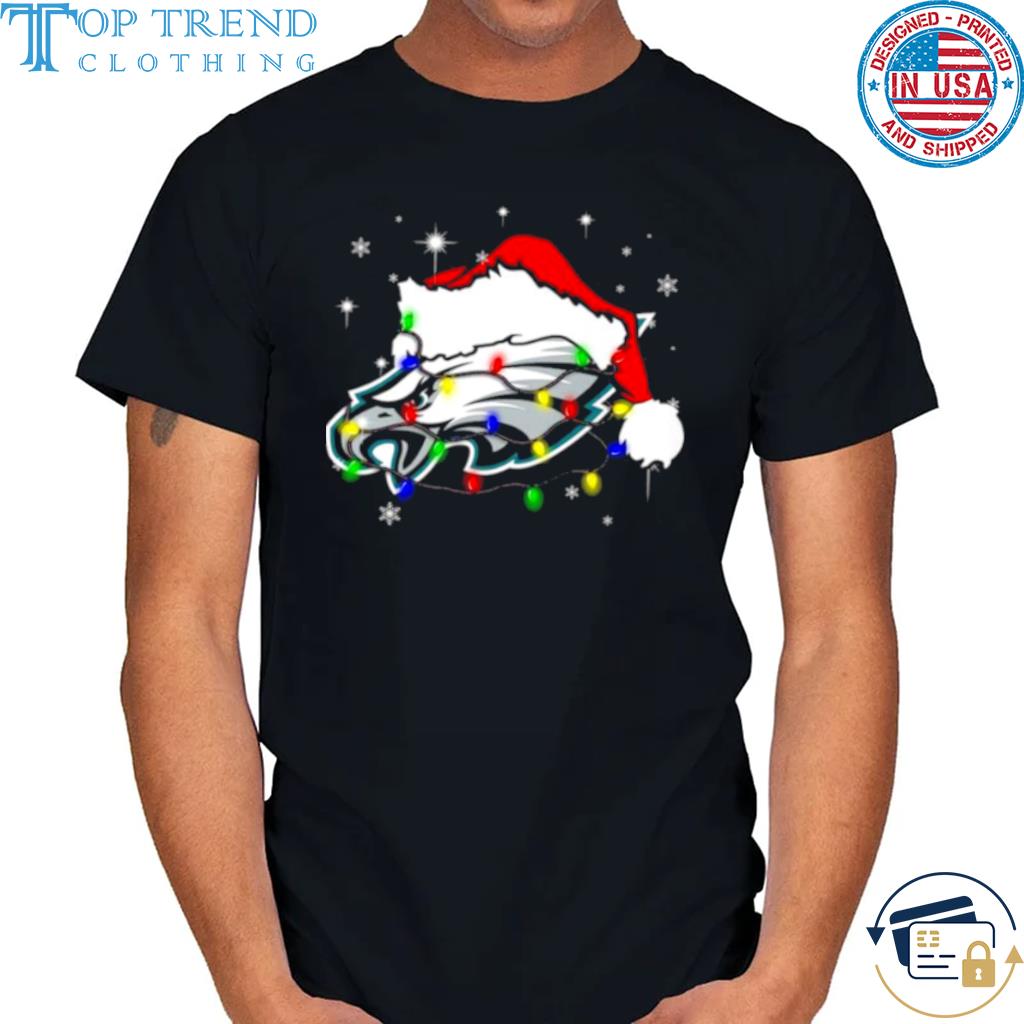 Santa Philadelphia Eagles Logo Lights Christmas Sweater