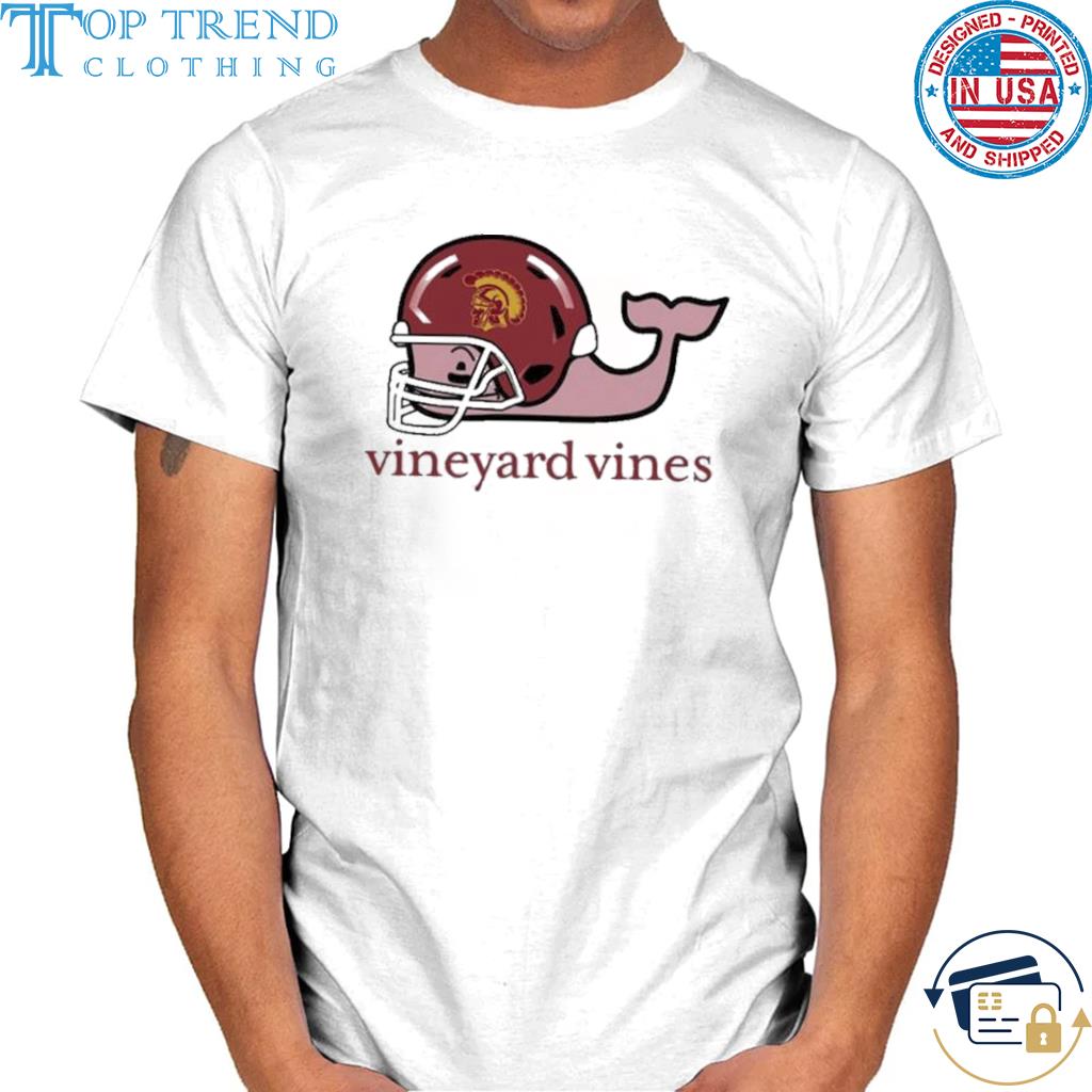 USC Trojans Men’s Vineyard Vines White In LA Helmet Whale shirt