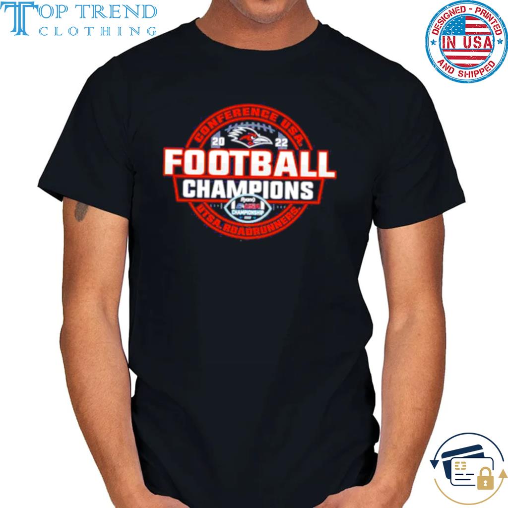 UTSA Roadrunners Blue 84 2022 C USA Football Conference Champions Locker Room Shirt