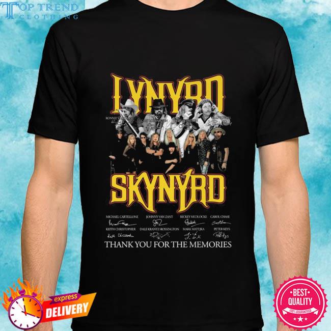 Official lynyrd Skynyrd thank you for the memories signatures shirt