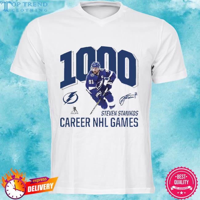 Steven Stamkos Tampa Bay Lightning Fanatics Branded 1000 Career Games New 2023 Shirt