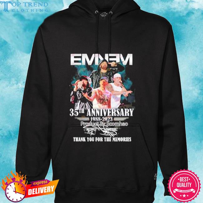 Official Eminem 35th Anniversary 1988–2023 Thank You For The Memories signatures T-Shirt hoodie