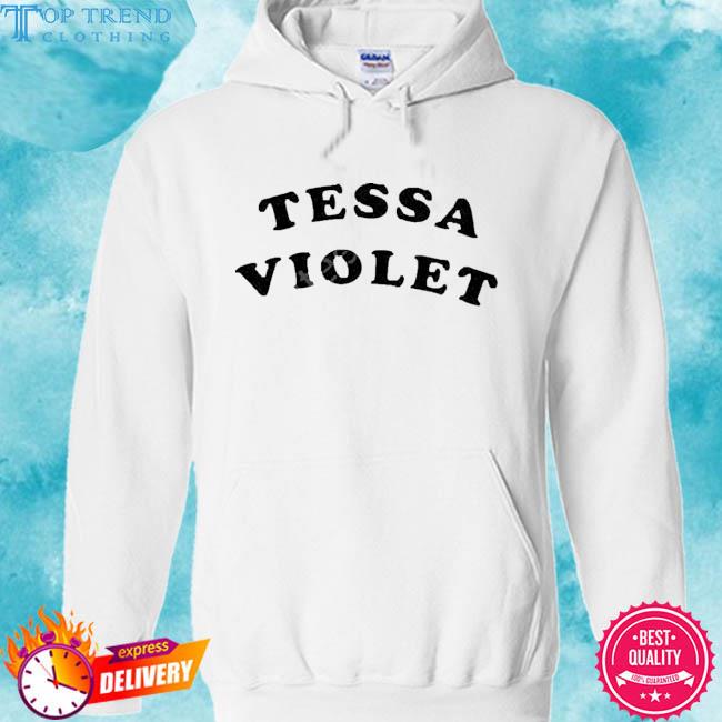 Official tessa violet arched letter s hoodie