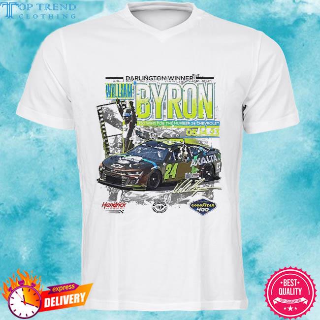 Official William Byron Checkered Flag Sports 2023 Goodyear 400 Race Winner T-Shirt