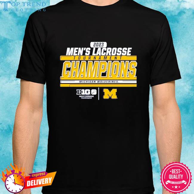 Premium blue 84 michigan wolverines navy 2023 big ten men's lacrosse tournament champions shirt