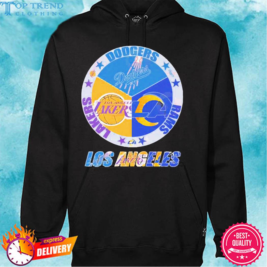 Official Los Angeles Team Sport Los Angeles Dodgers Los Angeles Lakers And Los Angeles Rams 2023 T-s hoodie
