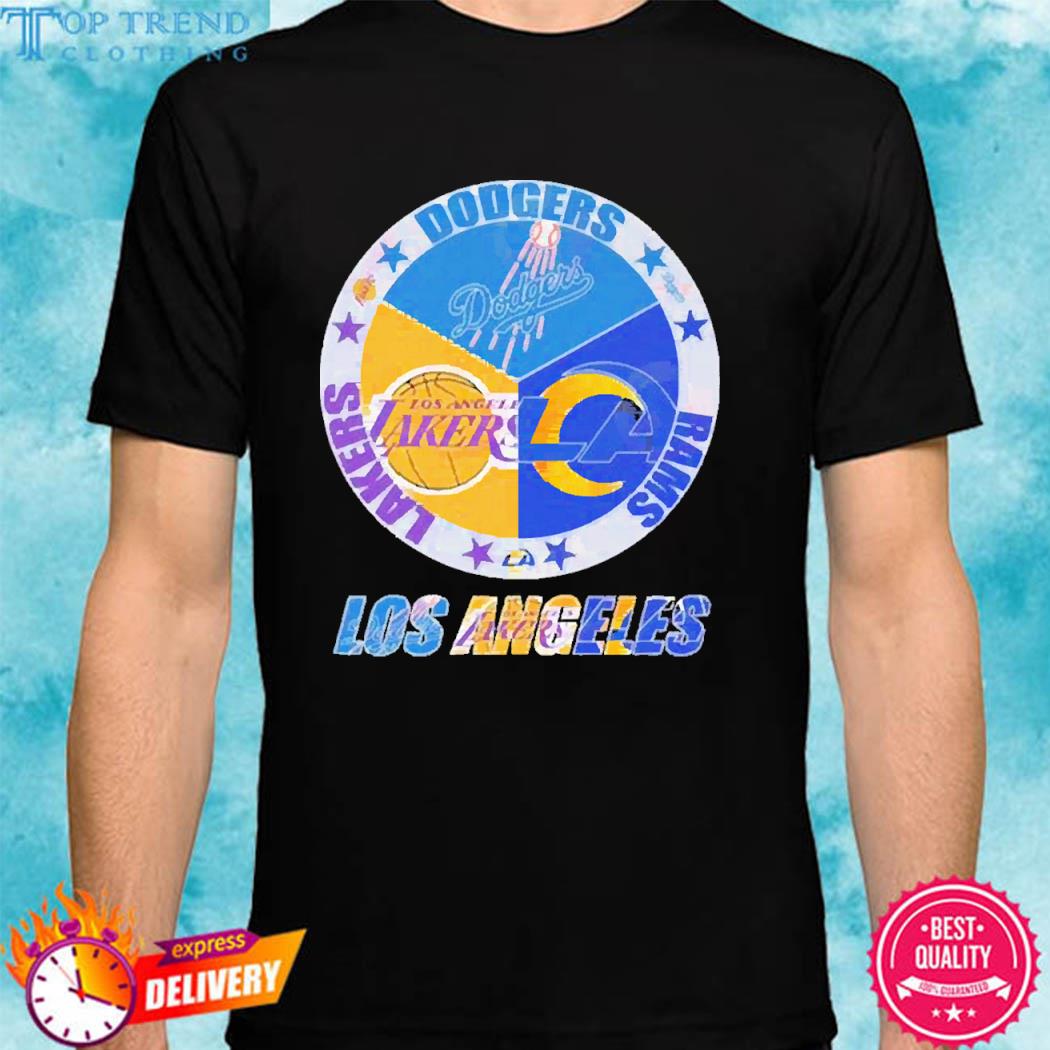 Official Los Angeles Team Sport Los Angeles Dodgers Los Angeles Lakers And Los Angeles Rams 2023 T-shirt