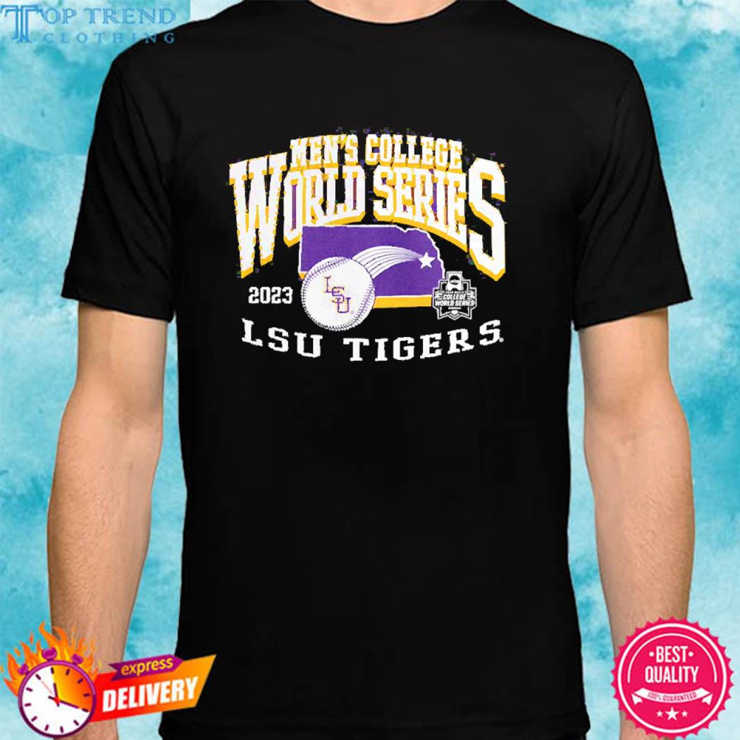 Official LSU Tigers 2023 NCAA Men’s Baseball College World Series Logo T-Shirt